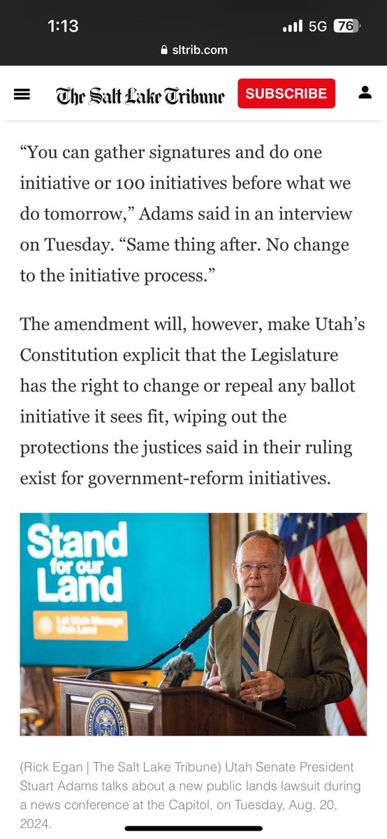 jbenhaynes's tweet image. The #utleg is straight up not telling the truth. They are changing the rules to get an amendment on the ballot. AND Trying to trick us. They want to change the constitution for their benefit, not yours. For them it’s about one thing, control. #utpol