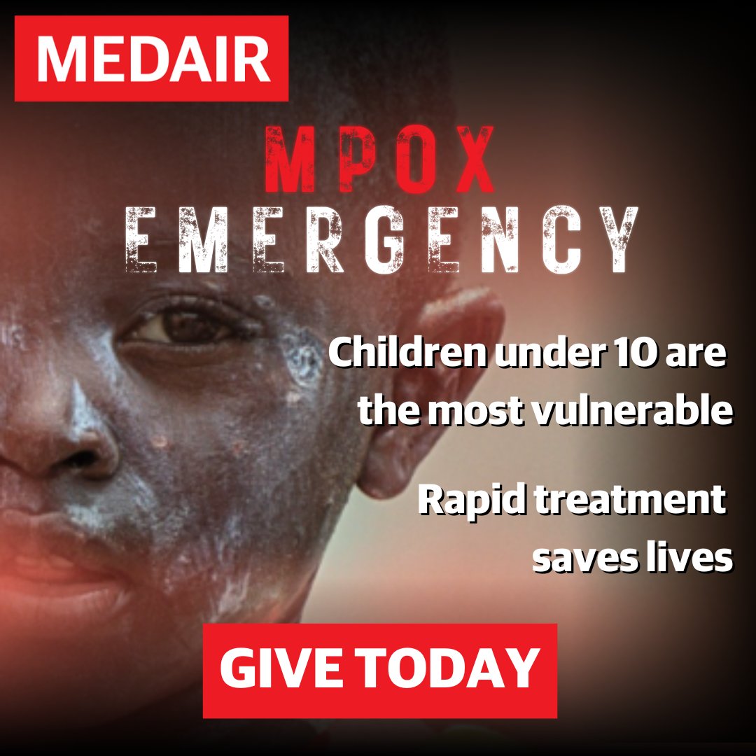 Children are the most vulnerable to this new variant of mpox, which has claimed 500+ lives in the DRC in 2024. Medair has treated 330+ cases in our clinics, recording 0 deaths. Will you give today to help save more lives?
medair.org/campaign/respo…
#mpox #DRC #humanitarian