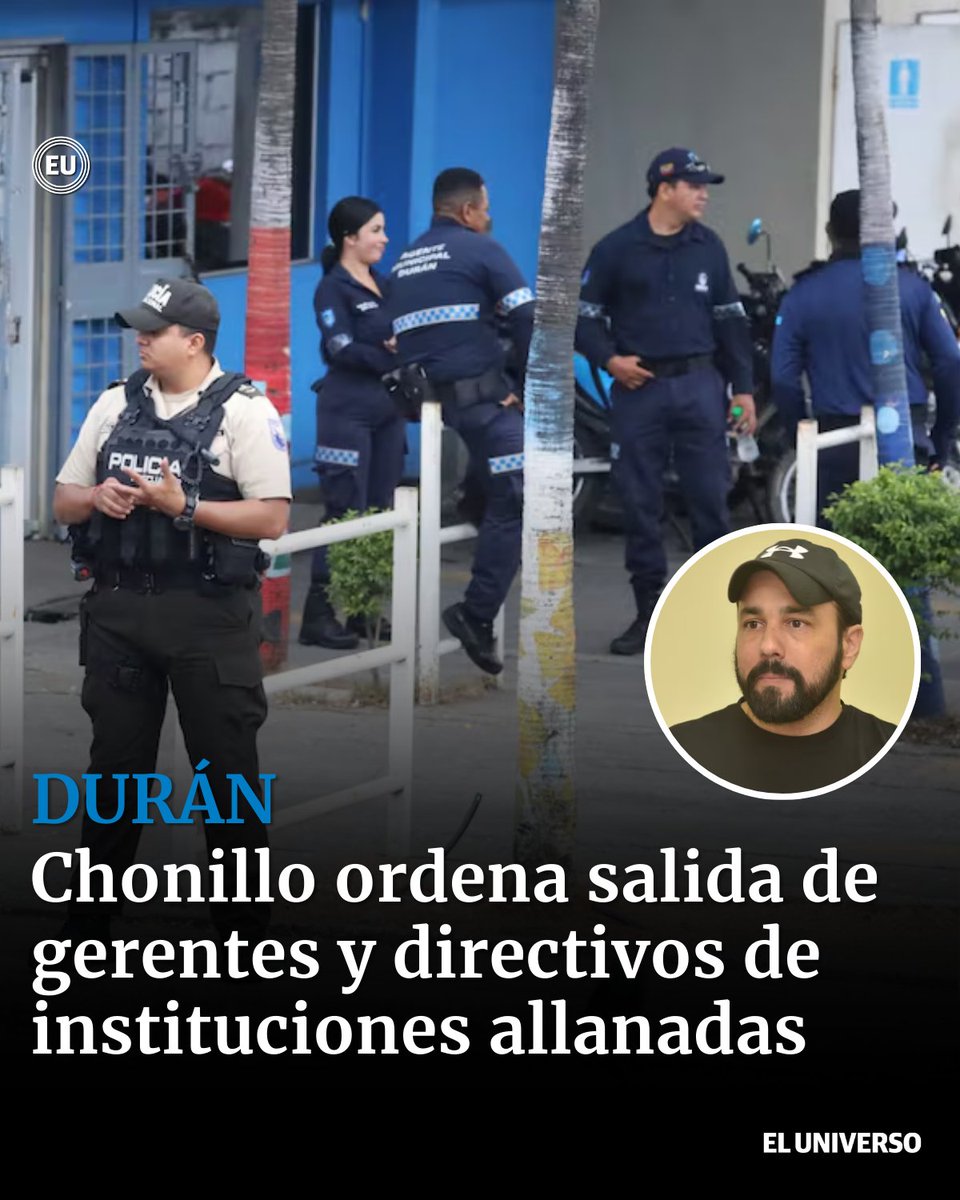 eluniversocom's tweet photo. #Durán | #Chonillo ordenó la salida de directivos de Bomberos, ATD y Registro de la Propiedad de Durán https://t.co/zoztvPFTv5 https://t.co/6GzO6fvq9g