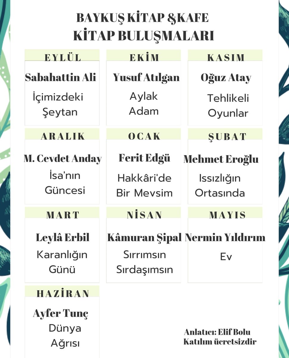 "İnsanın Anlam Arayışı" yeni dönem kitap buluşmalarımızın konusu olacak. Severek okuyacağınızı ya da okuduğunuzu düşündüğüm kitaplar seçmeye çalıştım sizin için. Umarım yine keyifle geçireceğimiz bir süreç bekliyordur bizi.