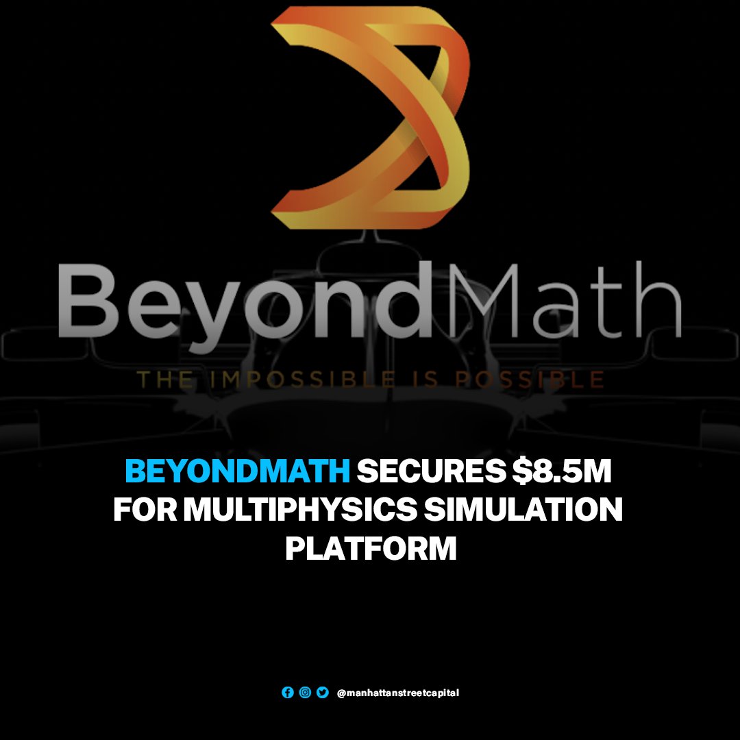 ManhattanStCap's tweet image. BeyondMath, a San Francisco, CA-based company specializing in advanced engineering simulation, raised $8.5M in Seed funding. The company intends to use the funds to expand operations and its development efforts.
#BeyondMath #SanFrancisco #EngineeringSimulation #SeedFunding
