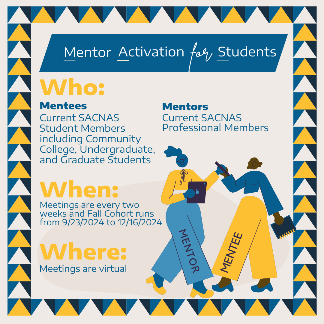 SACNAS's tweet photo. 🌟 Ready to take your leadership skills to the next level? Apply to join Mentor Activation for Students (MAS) at SACNAS! 🎓✨

We're looking for both mentees and mentors to apply for Fall Cohort!
🔗 Apply today: https://t.co/cVs3zpNQ9S

#SACNAS #SACNASMAS #STEMleaders #ApplyNow https://t.co/eqyS55i01z