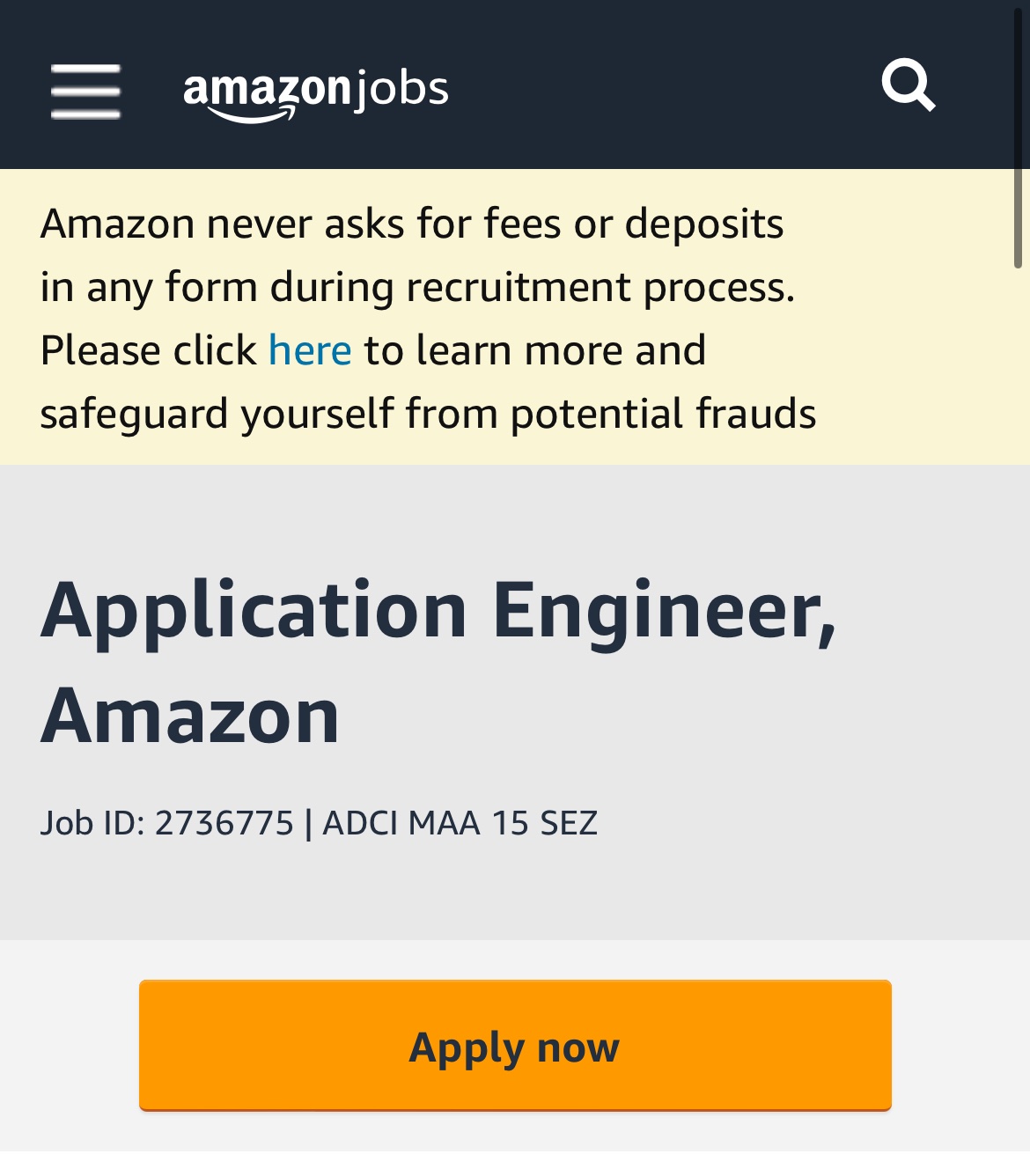 Sai Lakshmi on X: “Amazon is hiring!!! Role:Application Engineer