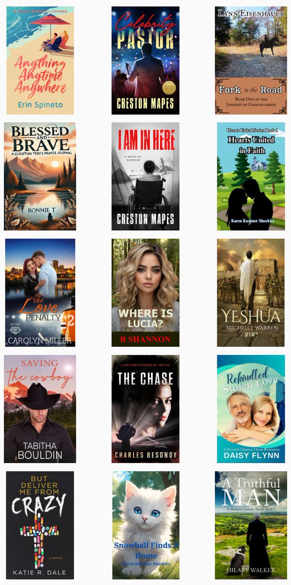 RShannonAuthor's tweet image. 🏛️⚔️   EDGY CHRISTIAN EBOOKS ♦🙏🏼⚔️🏛️
AUGUST EDGY CHRISTIAN FICTON BOOK FAIR
Stock up for Autumn - Clean but Edgy Christian Books
books.bookfunnel.com/August_Edgy_Ch…
#christianbooks, #catholicfiction, #cleanbooks, #sweetbooks,