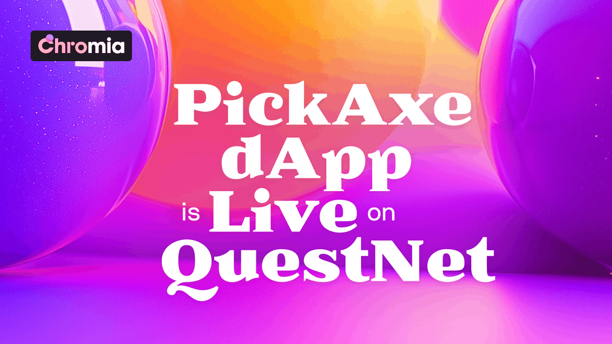 Chromia's tweet photo. The PickAxe dapp just launched on QuestNet!

Complete all the tasks for a chance to win $CHR 🎉

- Deposit at 5% discount
- Deposit at 10% discount
- Withdraw at 5% discount next day 
- Withdraw at 10% discount next day

🔗 https://t.co/G2DTRjFaIA https://t.co/kR6Nk0rACl