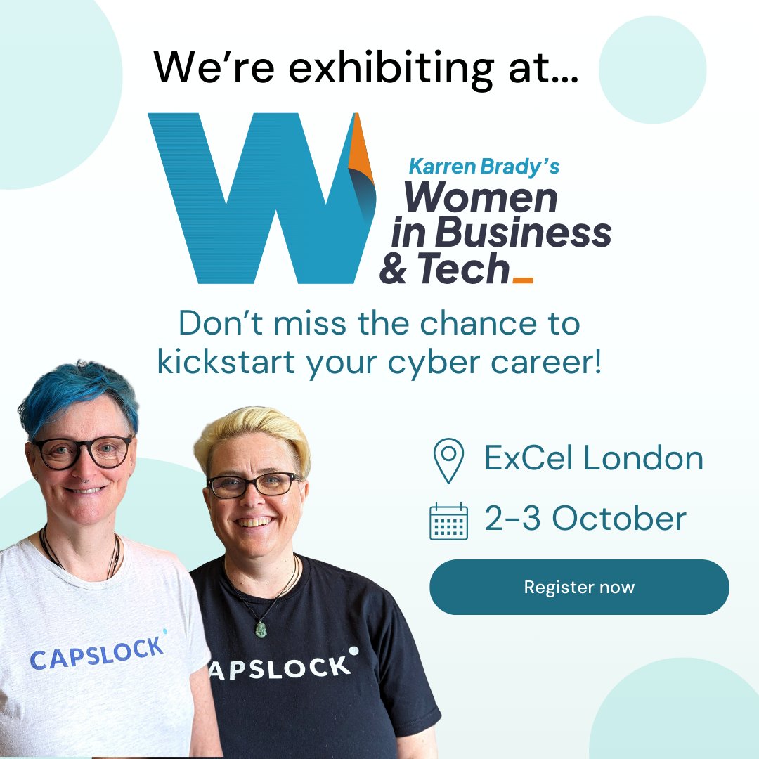 CAPSLOCK (@capslockcyber) on Twitter photo We’re exhibiting at Karren Brady’s Women in Business & Tech Expo (<a href="/wibexpouk/">WIBTexpoUK</a>) on 2-3 October at London ExCeL! Register today to get your ticket: hubs.la/Q02LpFcx0 #WIBTELondon24 #womenintech #womeninbusiness We’re exhibiting at Karren Brady’s Women in Business & Tech Expo (<a href="/wibexpouk/">WIBTexpoUK</a>) on 2-3 October at London ExCeL! Register today to get your ticket: hubs.la/Q02LpFcx0 #WIBTELondon24 #womenintech #womeninbusiness