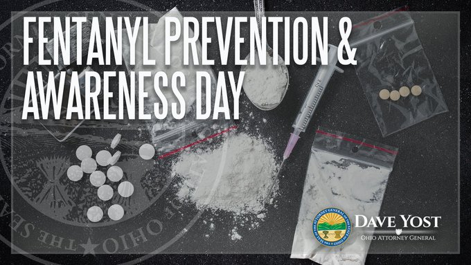 OhioAG's tweet photo. On Fentanyl Awareness Day, we remind everyone that illicitly produced fentanyl is often mixed into other drugs and counterfeit pills, increasing the risk of deadly overdoses. Stay informed, stay vigilant, and protect your loved ones. #StopOverdoses https://t.co/LrkcmKC6aE