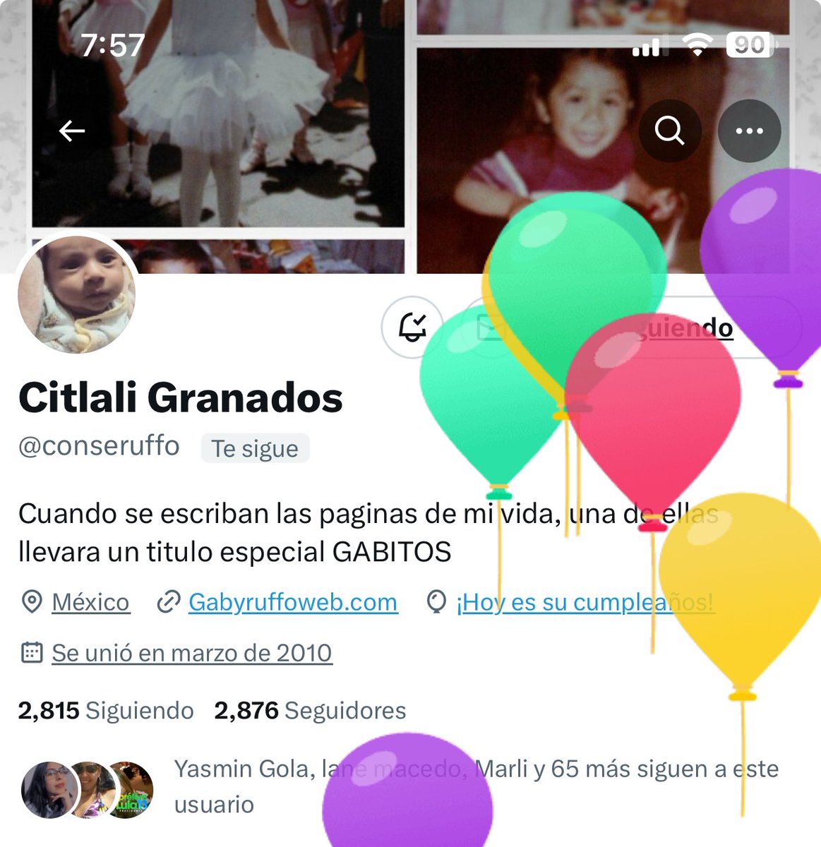 Hoy es el turno de sus globitos de cumple para nuestra querida <a href="/conseruffo/">Citlali Granados</a> Citi te mando un abrazo enorme, a comer pastel 🍰 Nada con medida todo con exceso al menos por hoy. Muchas felicidades. Sapo verde tuyú 🐸🐸🎂🎂🎉🎉🎉🎁😘🍾🥂❤️ <a href="/victoriaruffo31/">victoria ruffo</a> <a href="/VickyRuffoWeb/">VickyRuffoWebOFicial</a> <a href="/braviela/">Gaby Ruffo</a>