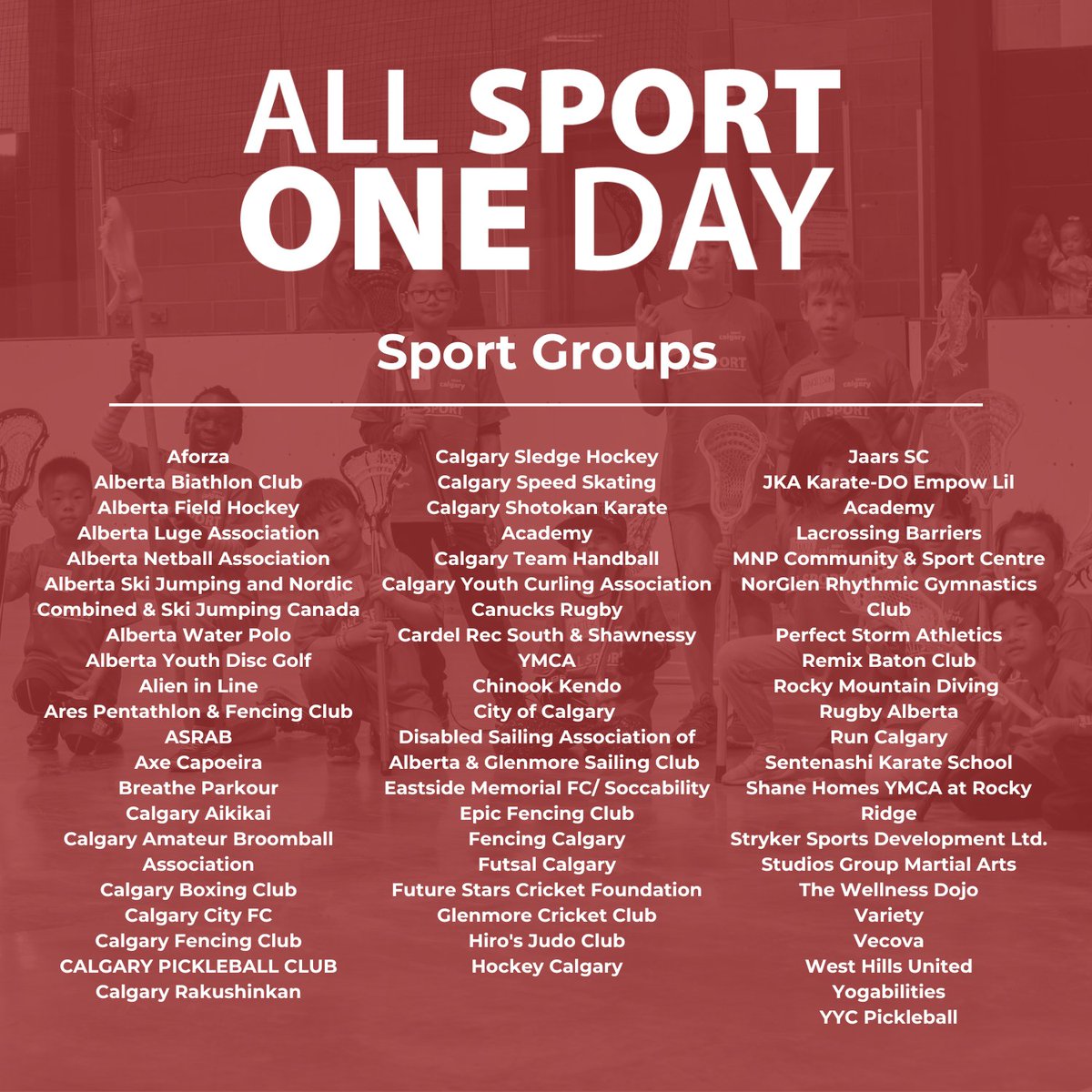 A HUGE a thank you to all of our sport groups who came out this past Saturday to help youth across the city discover new sport at 'All Sport One Day!'  See you next summer!