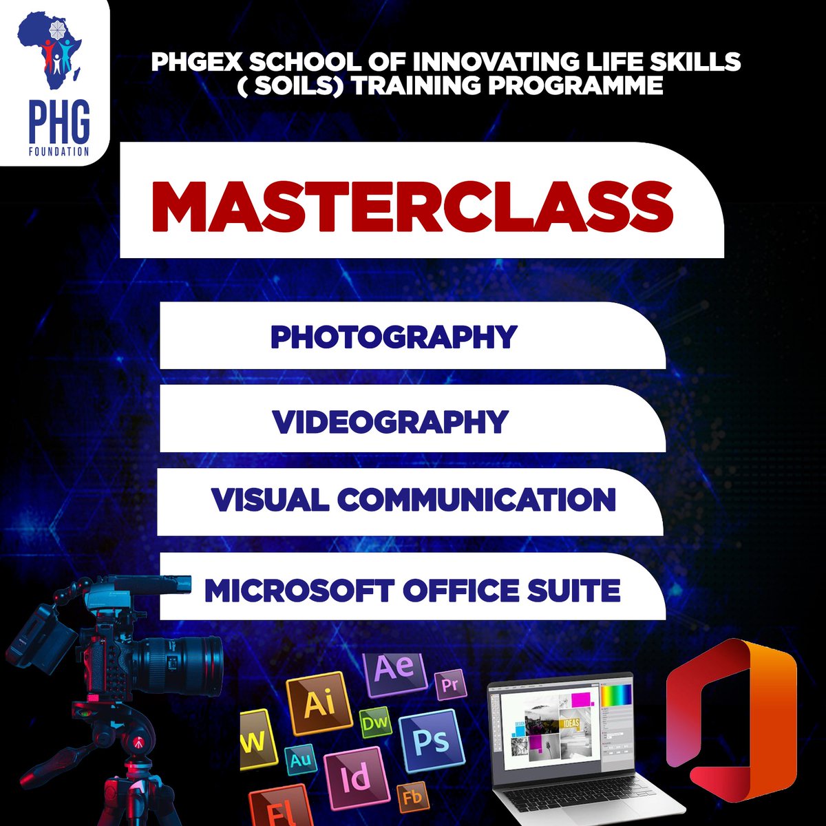 The world is Digital! 

Get a digital skill in 6-8 weeks! Choose from our range of courses and thank me later. 
Flexible learning format. 

Sign up now! phgex.stgafrica.org

 #DigitalSkills #LearningByDoing #PHGEx