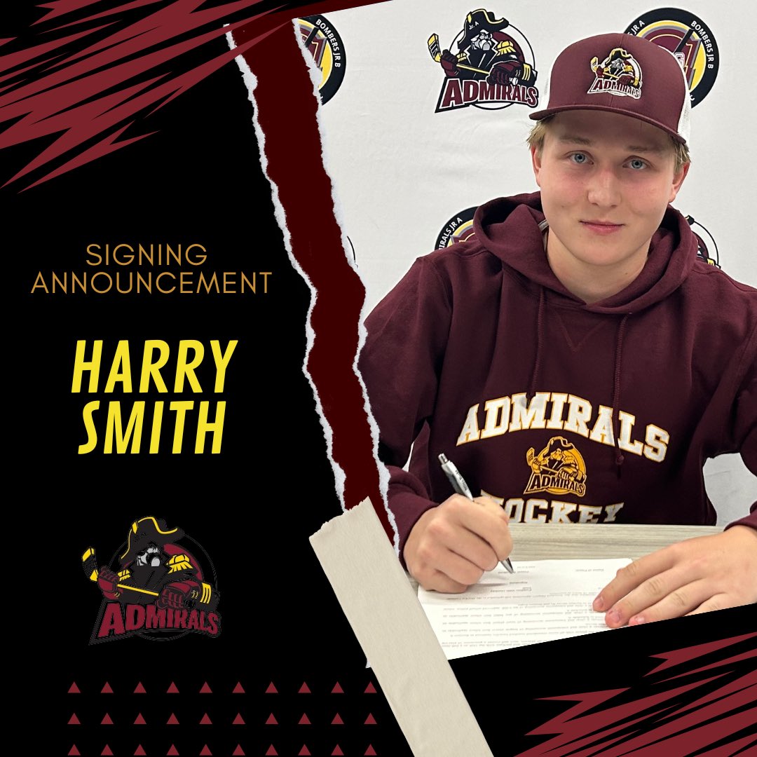 🚨Signing alert 🚨 

The Admirals are proud to announce the signing of 06 D Harry Smith. Harry comes to us from the U18 AAA GTHL Champion Vaughan Kings. Harry is extremely poised with the puck, defensively responsible and an all around great teammate. Welcome to the team Harry!