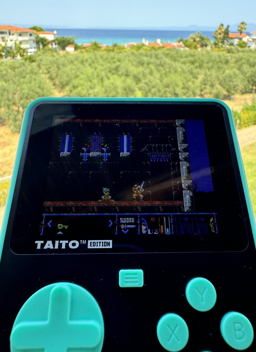 RetroTitans's tweet image. Retro Titans is on a brief hiatus while this podcaster suns it up in Greece. Happily accompanied by a Super Pocket, should it be Sword of Ianna or Boulderdash today? What’s your favourite holiday Evercade cart? 

#retrogaming #retroworks #c64