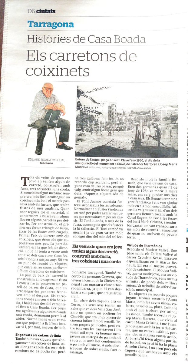 eduardboada's tweet image. “Això d’enganxar-se darrere dels camions no es podia fer, però naltros xalàvem fent-ho.”
Eduard Boada Pascual 
@diaridtarragona , 20/8/24
#Tarragona #HistòriesdeCasaBoada