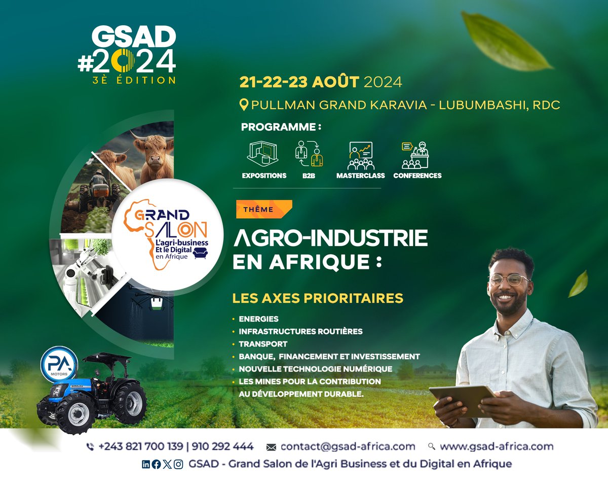 Vous pouvez suivre en direct le #GSAD2024 sur nos pages Facebook en cliquant sur le lien ci-dessous :

facebook.com/share/v/FHVuxF…

L'agriculture à l'ère du Digital, c'est au GSAD

#GSAD2024 #Agriculture