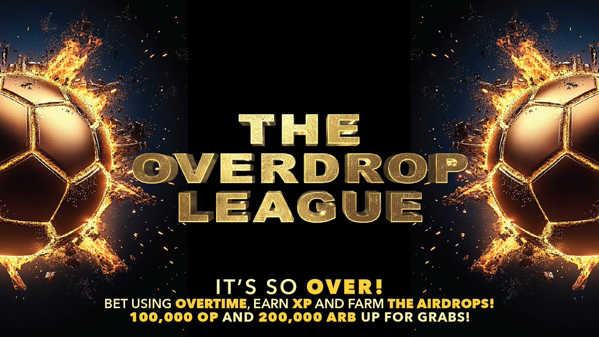 Overtime_io's tweet image. Overtime introduces: THE OVERDROP LEAGUE

Bet using Overtime, earn XP and farm the airdrops!

Overdrop is a season-long league where all Overtime users accrue XP by placing bets on Overtime.

Among other surprises, all users with earned XP will be rewarded with 100,000 OP and…
