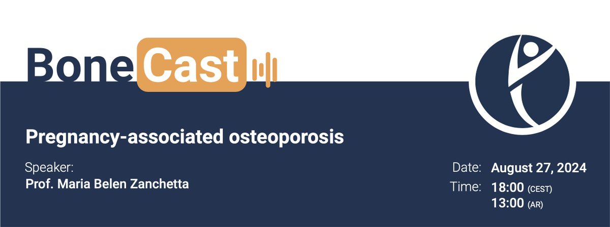 Still time to register for this free #webinar where Prof. M. Belen Zanchetta will discuss #pregnancy-associated #osteoporosis, recent research on its epidemiology &amp; present recommendations for clinical management
Aug. 27th @ 18:00 CEST 
REGISTER 👉
bit.ly/4co76GB
