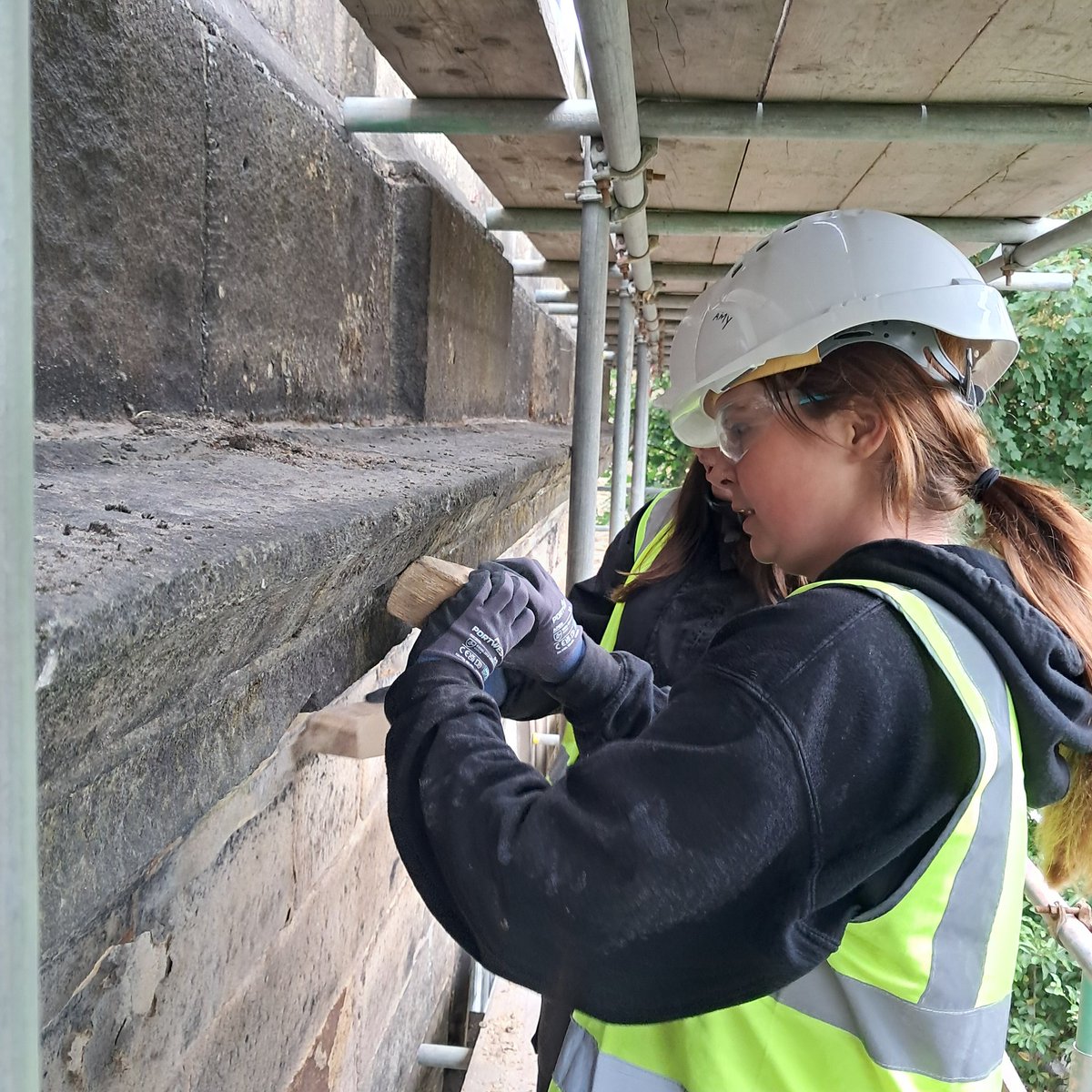 I've spent today on site in #Lancaster with trainees on the <a href="/HistoricEngland/">Historic England</a> Heritage Building Skills programme, learning new #heritageskills. Good to see so many new young men and women starting out on these amazing careers looking after our precious historic buildings
