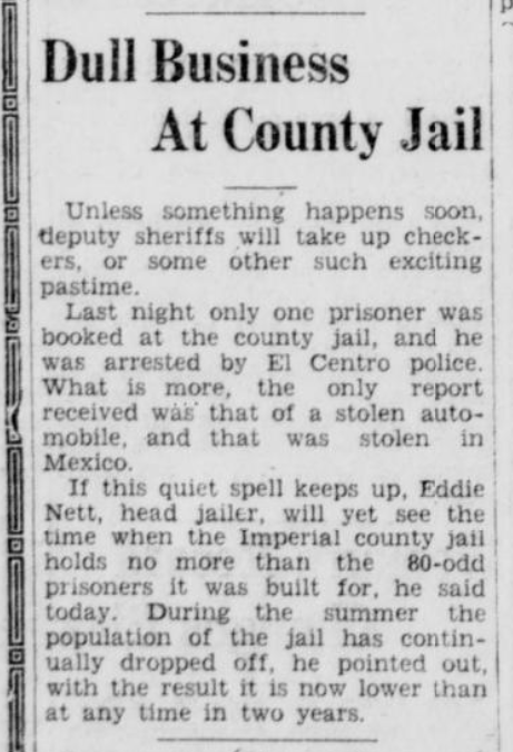 Megsquito's tweet image. Imperial Valley Press (El Centro, CA). July 30, 1931