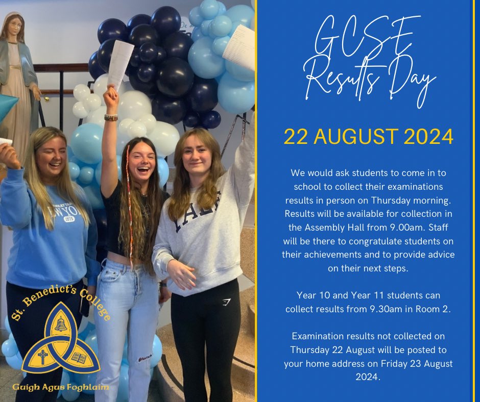 Sending best wishes to our students who will receive their GCSE examination results tomorrow. 

We wish for success to be there with you every walk of life. May all the dreams that you hold, dear, come true and may each day of life bring the best for you. ☘️ ✨