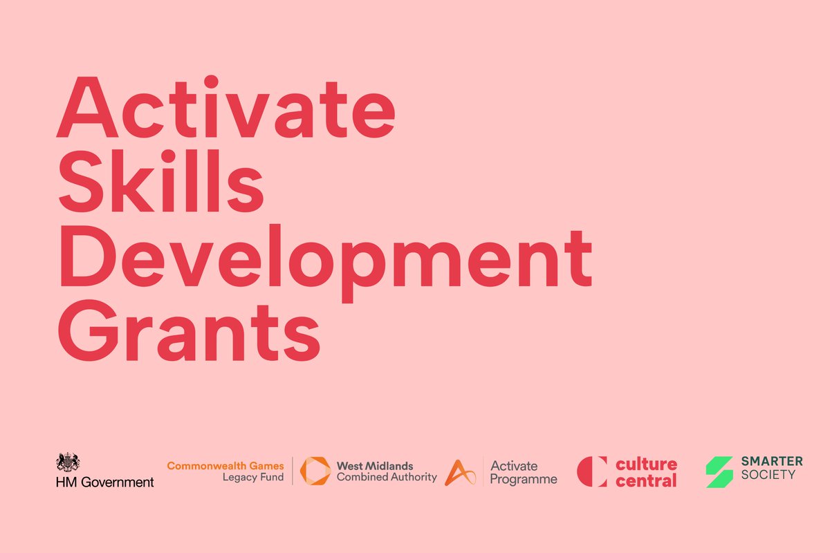 Exciting opportunity! <a href="/smartersoc/">Smarter Society</a> &amp; Culture Central are thrilled to announce the <a href="/WestMids_CA/">West Midlands Combined Authority</a> Activate Skills Development Grants for creative freelancers &amp; small orgs in the #WestMidlands.

🗓️ Applications open 30th August
📌Grants: £1,000-£9,000 to elevate your creative practice