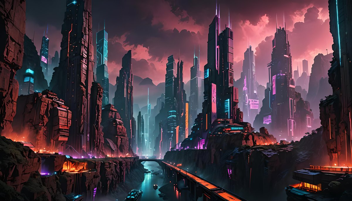 Bryantist's tweet photo. Took a break from posting these, so here are some more #AIart I wrote some prompts for. #NightCafe #SCIFI #futuristic https://t.co/MeeF4m55Wc