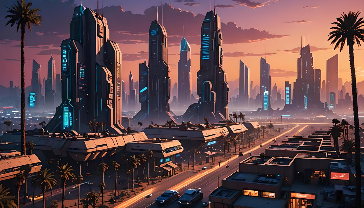 Bryantist's tweet photo. Took a break from posting these, so here are some more #AIart I wrote some prompts for. #NightCafe #SCIFI #futuristic https://t.co/MeeF4m55Wc