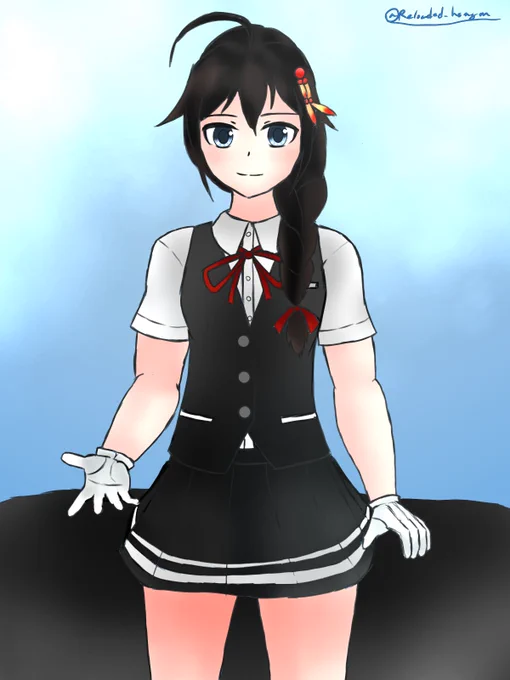 陽炎型服の時雨ちゃん#艦これ版深夜の真剣お絵描き60分一本勝負 #艦これ版真剣お絵描き60分一本勝負_20240821 