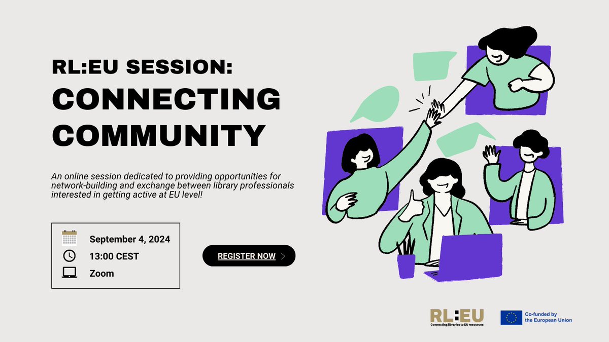 LibrariesEU's tweet image. Join us for the &apos;Connecting Community&apos; session! 🌍

Explore the #ResourcingLibraries workbook on accessing EU funds &amp;amp; don&apos;t miss this chance to exchange ideas and network with fellow library professionals! 📚💫

📅 Sept 4
⏰ 13:00 CEST

🔗 forms.gle/hZWo4RdPydfCj2…