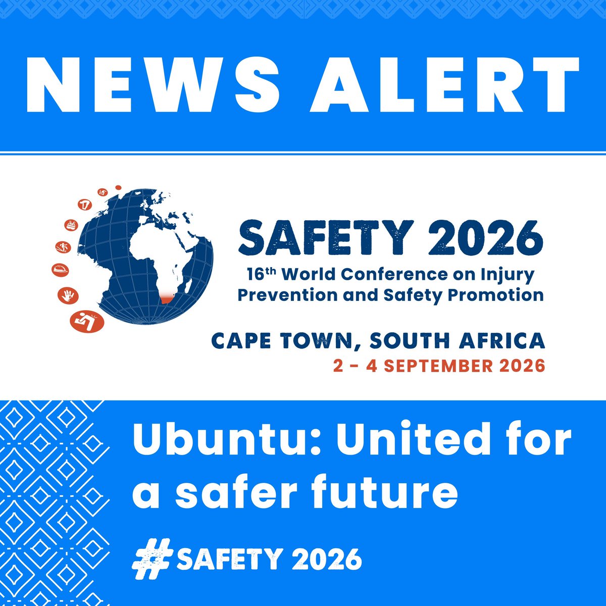 Etienne Krug (@etiennekrug) on Twitter photo š¢ š¢ #News Alert: excited to announce - just ahead of #safety2024
- that the 16th World Conference on #InjuryPrevention & Safety Promotion will be hosted by <a href="/FPD_SA/">Foundation for Professional Development (FPD)</a> <a href="/WHO/">World Health Organization (WHO)</a> in Cape Town, South Africa in 2026! Save the date & join us in uniting for a safer future! #SAFETY2026 š¢ š¢ #News Alert: excited to announce - just ahead of #safety2024
- that the 16th World Conference on #InjuryPrevention & Safety Promotion will be hosted by <a href="/FPD_SA/">Foundation for Professional Development (FPD)</a> <a href="/WHO/">World Health Organization (WHO)</a> in Cape Town, South Africa in 2026! Save the date & join us in uniting for a safer future! #SAFETY2026