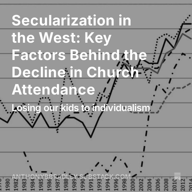 drantbradley's tweet image. New Post: 🚨 The West&apos;s church pews are emptying—why? 🚨 Explore the deep-rooted factors driving the decline in religiosity, from generational shifts to the rise of individualism. This isn&apos;t just about less attendance—it&apos;s about a seismic cultural shift. ⬇️ #Secularization
