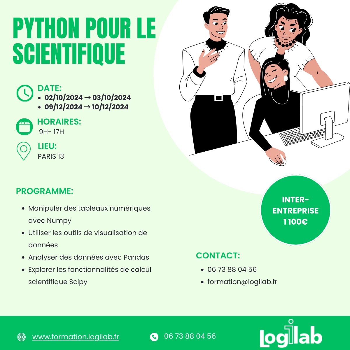 logilab's tweet image. Préparez la rentrée avec nos prochaines formations #Python et #python #scientifique en inter-entreprises à Paris.
📚 Retrouvez toutes nos formations : formation.logilab.fr
#python #pythonscientifique #algorithmie #scikitlearn #webdesdonnées #IA #MachineLearning