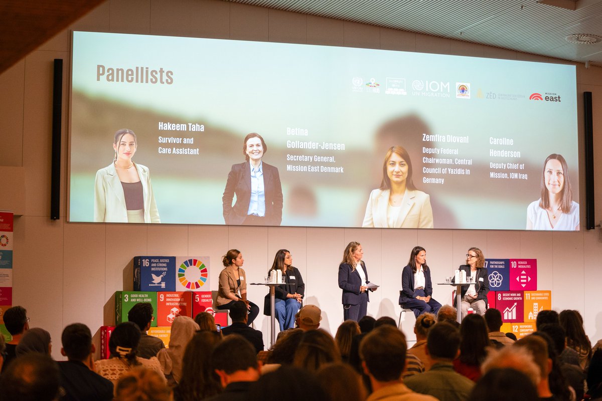 Following the screening of #Mediha, we raised awareness through an informative panel discussion  on:

🔷challenges &amp; needs for the displaced #Yazidi population
🔷assistance to victims' families in seeking justice &amp; access to compensation

Press release👉tinyurl.com/bdz2eevw