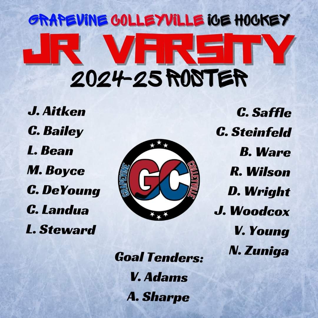 gchockeydfw's tweet photo. ππ Big congratulations to all the amazing players who made the Grapevine Colleyville Jr Varsity Ice Hockey Team! ππ We are beyond excited to welcome so many new faces to our icy family!
#GCNation #GCJV #wearegcisd #NewSeason #hockeyfamily https://t.co/uWXniIrxJM