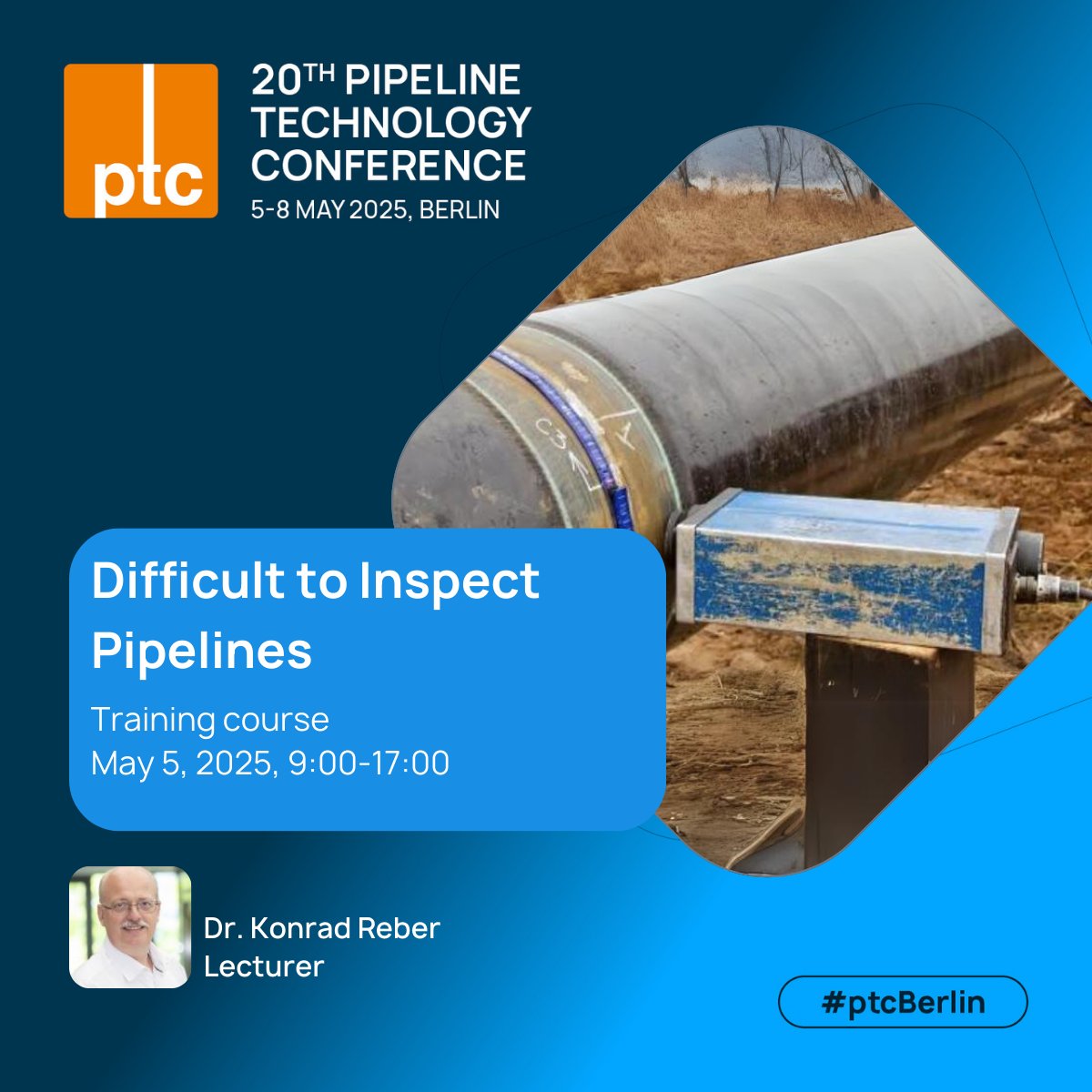Explore the future of pipeline inspection with Dr. Konrad Reber on May 5! Start with the basics of pipeline terminologies and challenges associated with different types.

Advance your career—Enroll by Mar 31, 2025.🌐 

Sign up: pipeline-conference.com/seminars/diffi… 

#PipelineInspection