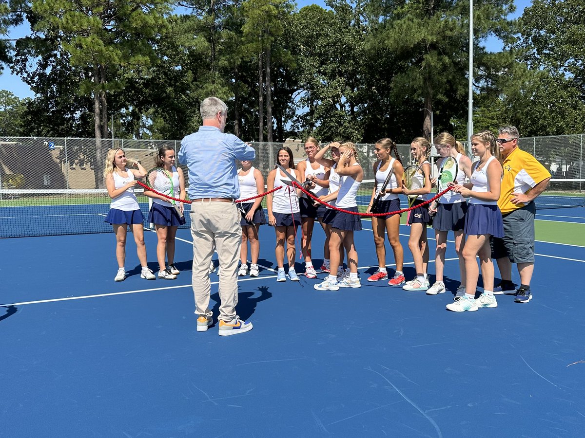 Marissa Fux (@fuxmarissa) on Twitter photo We had a special small ribbon cutting today just for our amazing tennis team! They play their first match on our new courts tonight! Long overdue and we are so excited! Proud of our Lady Colts! <a href="/CumberlandCoSch/">Cumberland County Schools</a> <a href="/DentJonathan11/">Jonathan Dent</a> <a href="/CFHAnnouncement/">Cape Fear High School</a> We had a special small ribbon cutting today just for our amazing tennis team! They play their first match on our new courts tonight! Long overdue and we are so excited! Proud of our Lady Colts! <a href="/CumberlandCoSch/">Cumberland County Schools</a> <a href="/DentJonathan11/">Jonathan Dent</a> <a href="/CFHAnnouncement/">Cape Fear High School</a>
