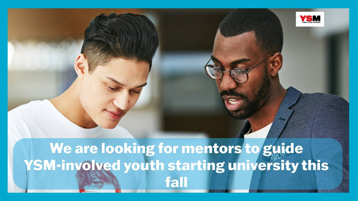 We're looking for #mentors to guide YSM-involved youth starting #university this fall! 

🔹 25+ years old
🔹 Completed post-secondary (preferably university)
🔹 #STEM background is a plus!

Email nchuba@ysm.ca with your resume &amp; cover letter. Apply now and make a difference! ✨
