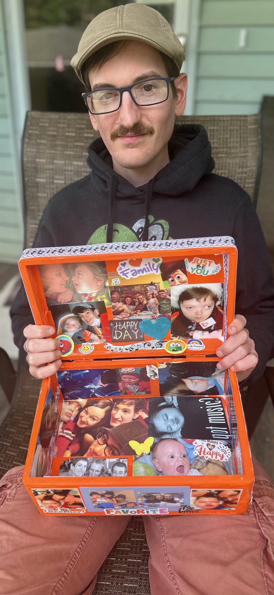 HopeHealthCo's tweet image. Andrew Austin, with the support of Grief Counselor John Goncalves, created a beautiful memory box in honor of his late sibling, Avery. This project was part of our year-long counseling offered to those grieving loved ones in our care. 💙 #GriefSupport #MemoryBox