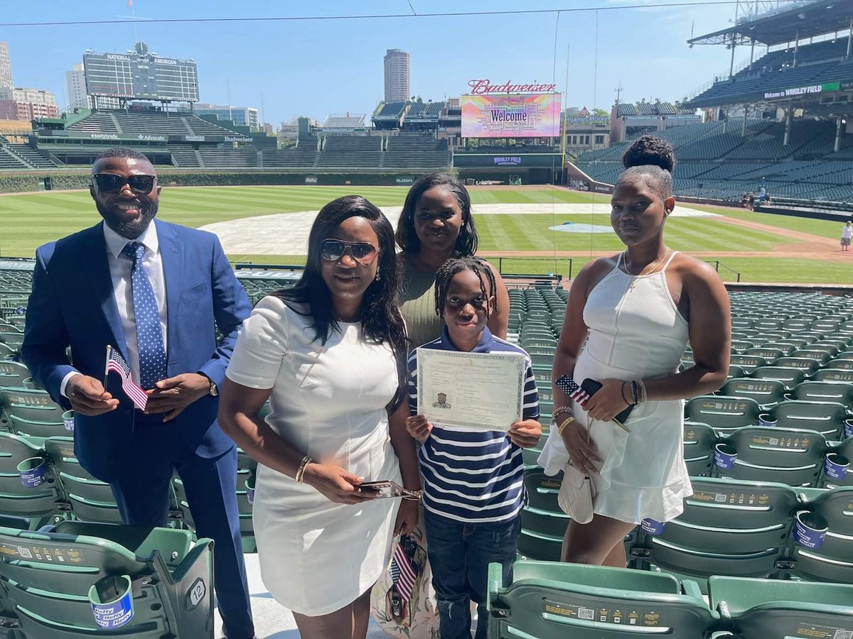 CONGRATS: Mr. Tetcha just naturalized and attended a special ceremony at Wrigley field! If you are ready to start your process or have questions about citizenship call us at (630) 296-6755! #community #citizenship #firsttimevoter 🇺🇸
