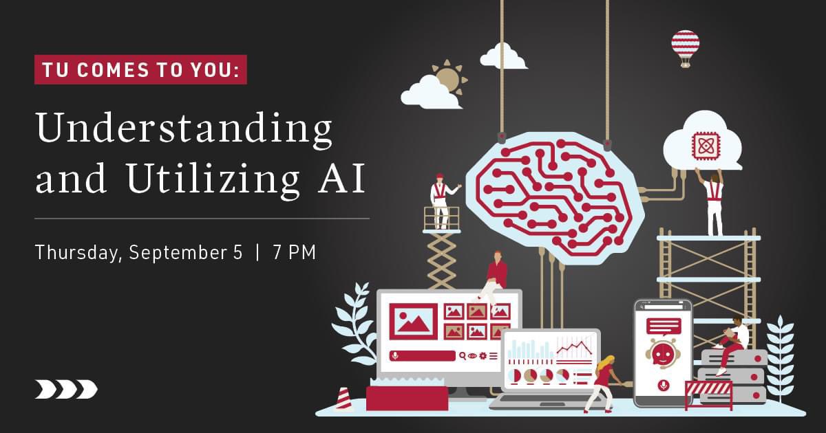 TempleU_DMVAlum's tweet photo. Join fellow Owls on Thursday, September 5 at 7pm for a TU Comes to You webinar on Understanding and Utilizing AI.  Learn from a Temple University expert and discover how you can navigate the future of AI effectively! Learn more and register at https://t.co/izvWRAM2uz https://t.co/D8Vv0zXTaS