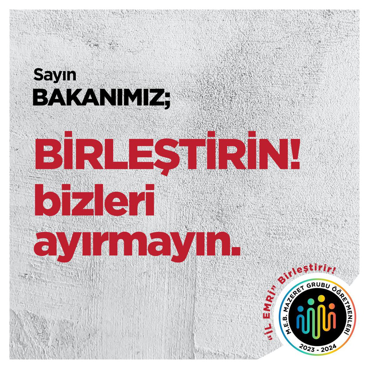 Bakanım il ilçe emri bekliyoruz. Okullar açılacak hala yuvamız belli değil.

@RtErdogan
<a href="/EmineErdogan/">Emine Erdoğan</a>
<a href="/Yusuf__Tekin/">Yusuf Tekin</a>
<a href="/_cevdetyilmaz/">Cevdet Yılmaz</a>
<a href="/tcmeb/">Millî Eğitim Bakanlığı</a>
<a href="/tcbestepe/">T.C. Cumhurbaşkanlığı</a>
<a href="/_aliyalcin_/">Ali YALÇIN</a> 
#BitsinBuCileMEB