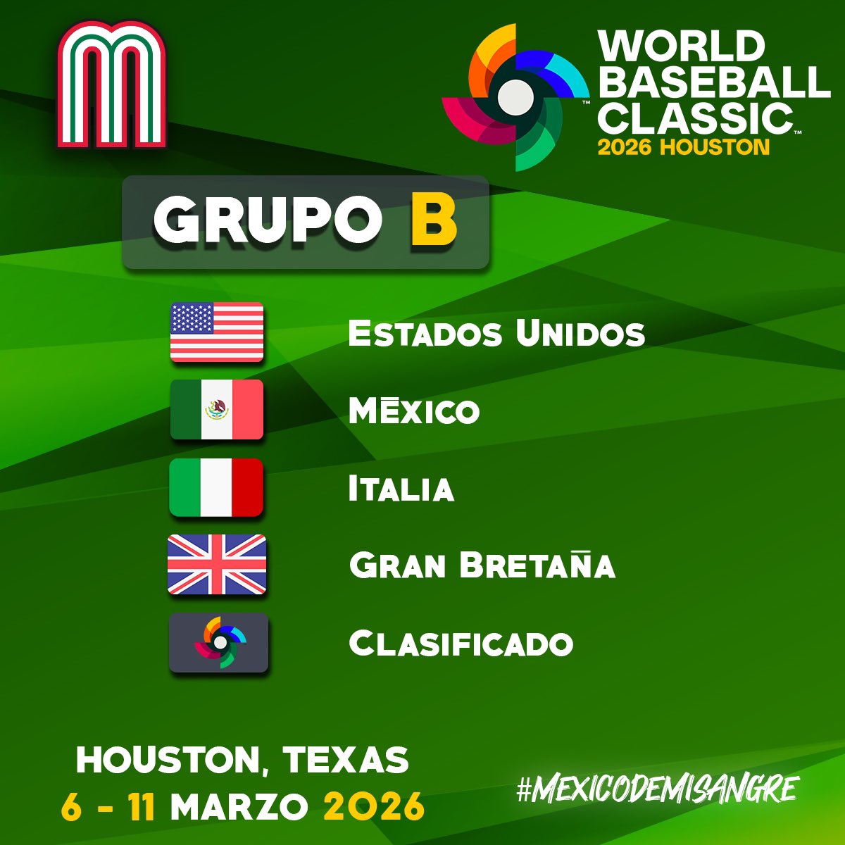 MexicoBeis's tweet photo. Tenemos grupo y calendario 😎 🗓️ 

2026, Te esperamos con ansias 🔥

Hoy y siempre: #MéxicoDeMiSangre 🩸 https://t.co/mMEPaEIEtg