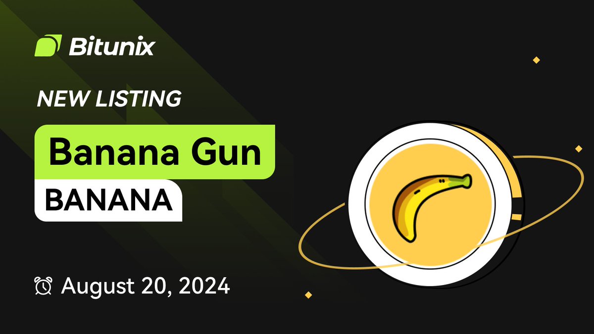 BitunixOfficial's tweet image. Introducing the latest addition to Bitunix! 🎉
➡️ @BananaGunBot ( $BANANA ) trading is now available on the platform.
▶️ Start Trading: bitunix.com/contract-trade…