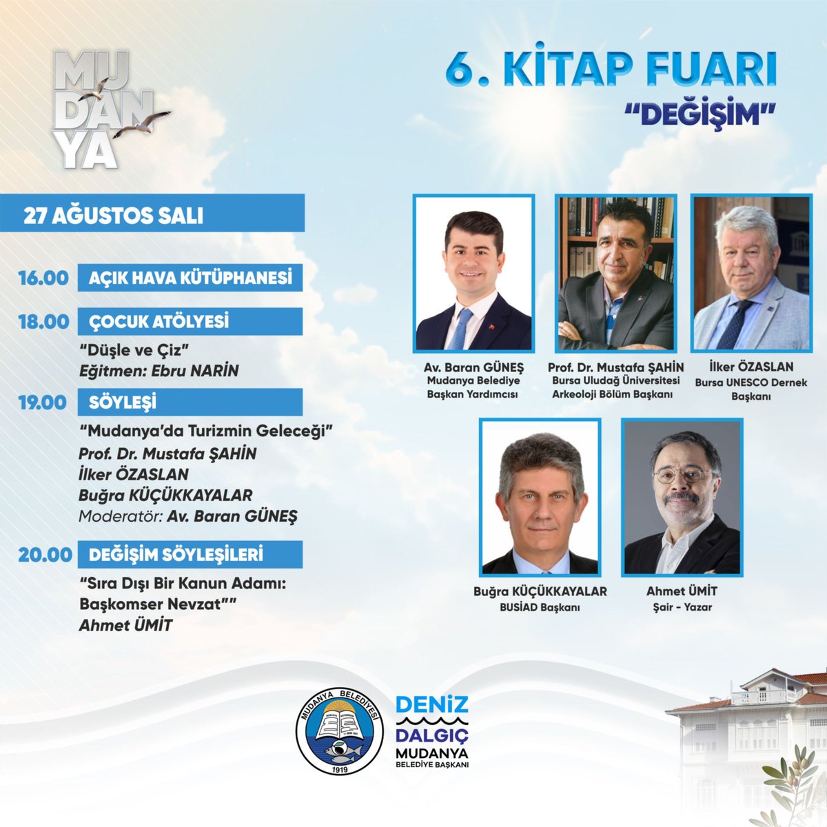 MudanyaKitapF's tweet photo. bir kez daha kültür ve sanatın merkezi haline gelecek.
Altı gün boyunca saat 11.00 ile 22.00 arasında düzenlenecek söyleşi, imza günleri, çocuk atölyeleri, kitap kumbaraları, açıkhava kütüphanesi, müzik ve tiyatro etkinlikleriyle hayat bulacak. https://t.co/HdBzDcl2FC