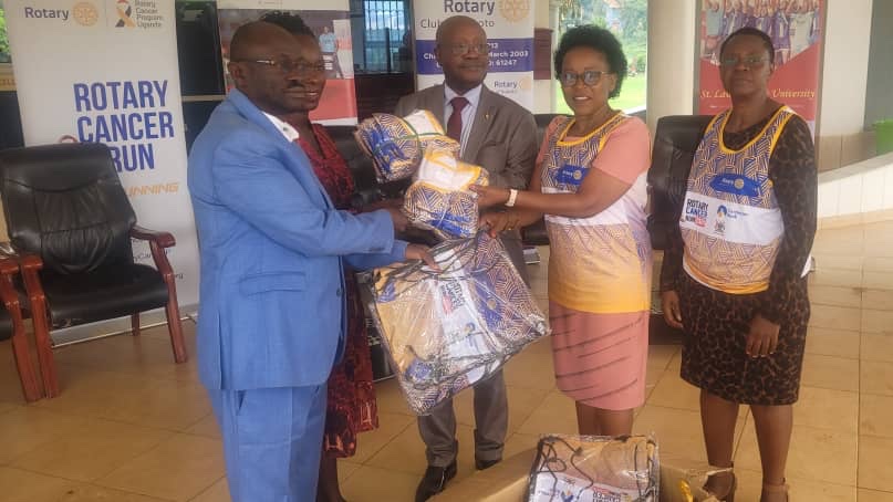 Rotary_Bukoto's tweet photo. Earlier today we had a cancer activation run at St. Lawrence University. Thanks  @StLawrenceUniv for being a part of this Nobel cause. We're grateful to PDG @mikesebaluken for spearheading this partnership. #RCBukoto is going for gold. @UgRotaryCancerP @rotaryd9213 https://t.co/lCltIkIVgA