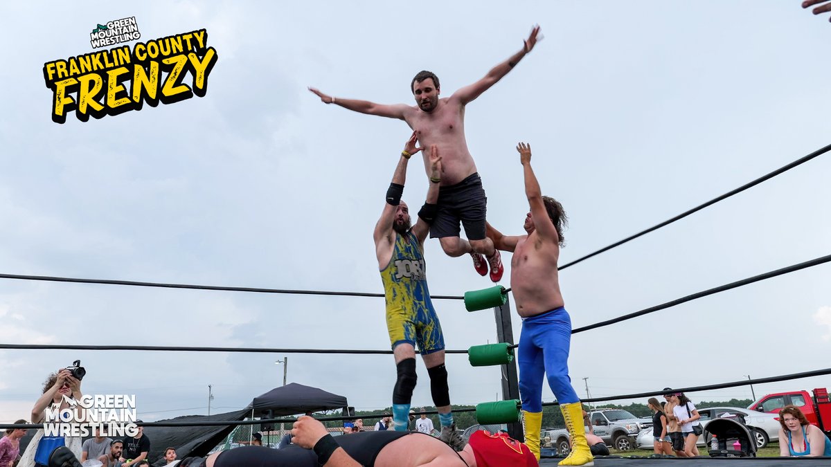 GMWProWrestling's tweet photo. GMW and the Franklin County Field Days tag-teamed to bring the action to Swanton, Vermont on August 3! In the final match it's Johnny Pierce, Russian Assassin #2 &amp; Selena Hekate teaming against Mullet Man, Jobz &amp; referee Adam Brunton!

Watch now: https://t.co/QHvTiLC2AE https://t.co/mouIXyPTfy