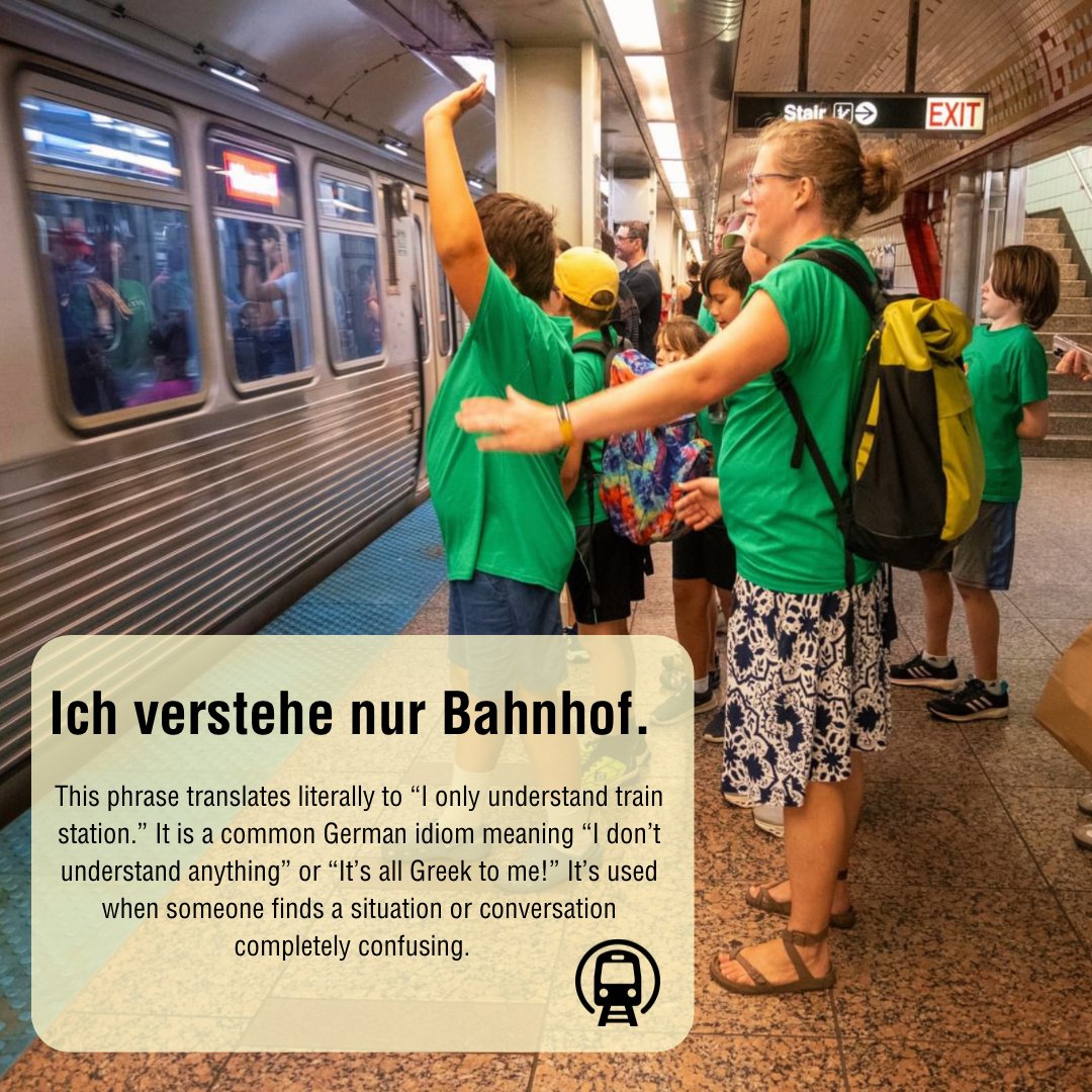 As the German saying goes, ‘ Ich verstehe nur Bahnhof,’ but at DANK HAUS, our Kinder understand much more than just the station! 🚍🚋

Swipe to the end for an explanation of the 🇩🇪 idiom!

#germany #chicago #bahnhof #publictransit #unterwegs