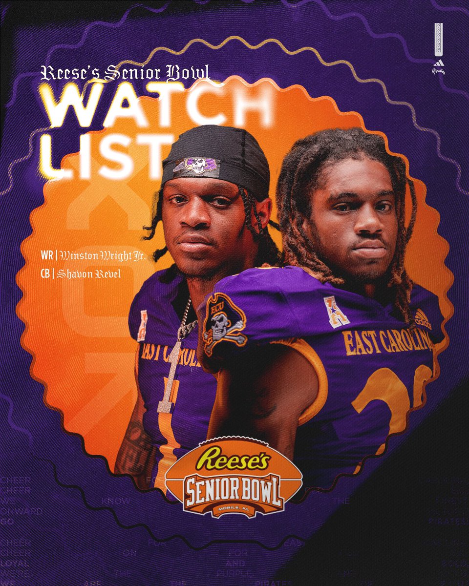Senior Bowl Watch List 👀
<a href="/showtimejet/">Winston “Champ” Wright Jr.🙏🏾</a> 
<a href="/ShavonRevel/">Shavon Revel JR</a>