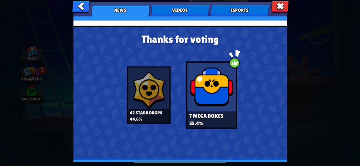 Exliqq's tweet photo. PLEASE VOTR FOR MEGA BOXES!!!#BrawlStars #BoxVsDrops https://t.co/9Wp9b7DWsR
