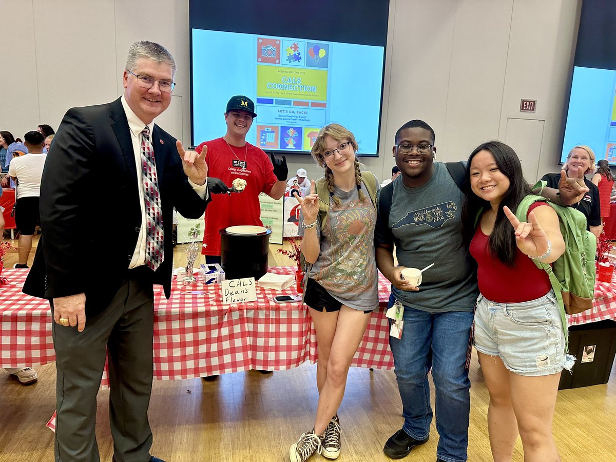 Dean Garey Fox (@cals_dean) on Twitter photo I had a great time meeting students at the CALS Connection event yesterday. <a href="/NCStateCALS/">NC State College of Agriculture and Life Sciences</a>’ student orgs, academic programs and embedded counselor were present to connect with students.
One of my favorite parts? Free Howling Cow ice cream (and most notably, Tuffy’s Toffee). I had a great time meeting students at the CALS Connection event yesterday. <a href="/NCStateCALS/">NC State College of Agriculture and Life Sciences</a>’ student orgs, academic programs and embedded counselor were present to connect with students.
One of my favorite parts? Free Howling Cow ice cream (and most notably, Tuffy’s Toffee).