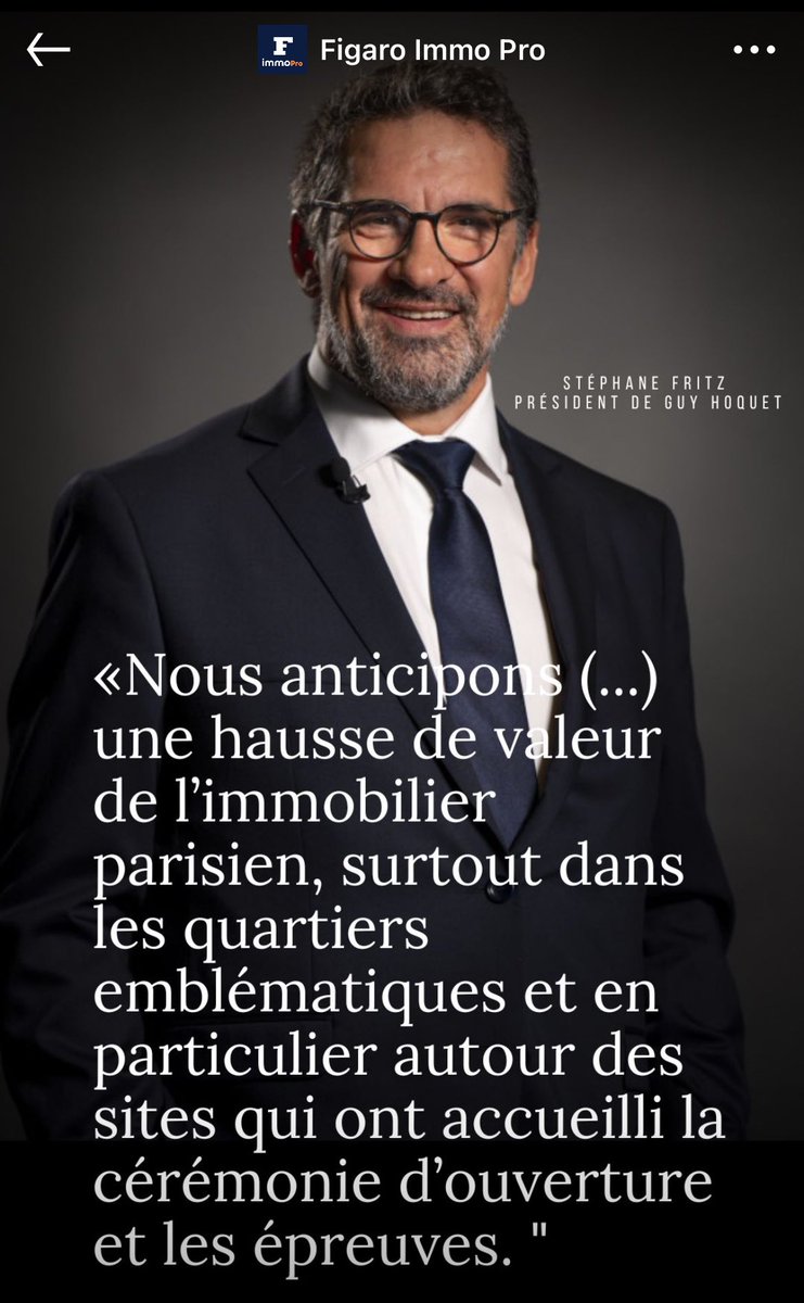 Delphine Herman (@delphineherman_) on Twitter photo 🥇 Les JO de Paris 2024 : tremplin pour l'augmentation des prix de l'immobilier ?
<a href="/FritzStephane/">Francois Pierre Fritz Stephane</a>, Président de <a href="/GuyHoquet_FR/">Guy Hoquet l'Immobilier</a> , livre les résultats de l'Observatoire GH-Juillet 2024 pour Paris.
Les conclusions dans cet article 👇
guy-hoquet.com/actualites/les…
MERCI <a href="/Figaro_Immo_Pro/">Figaro Immo Pro</a> 🥇 Les JO de Paris 2024 : tremplin pour l'augmentation des prix de l'immobilier ?
<a href="/FritzStephane/">Francois Pierre Fritz Stephane</a>, Président de <a href="/GuyHoquet_FR/">Guy Hoquet l'Immobilier</a> , livre les résultats de l'Observatoire GH-Juillet 2024 pour Paris.
Les conclusions dans cet article 👇
guy-hoquet.com/actualites/les…
MERCI <a href="/Figaro_Immo_Pro/">Figaro Immo Pro</a>
